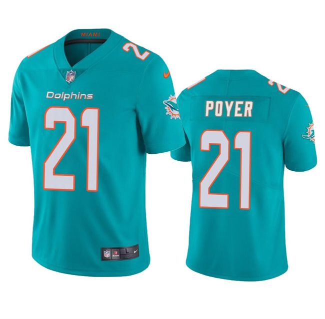 Youth Miami Dolphins #21 Jordan Poyer Aqua Vapor Limited Football Stitched Jersey